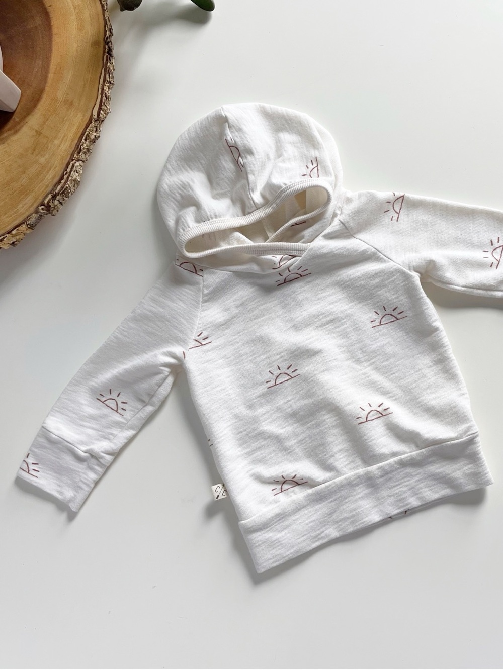 Childhoods Jersey Trademark Raglan Hoodie in Sunset | 6-12m | USA Made